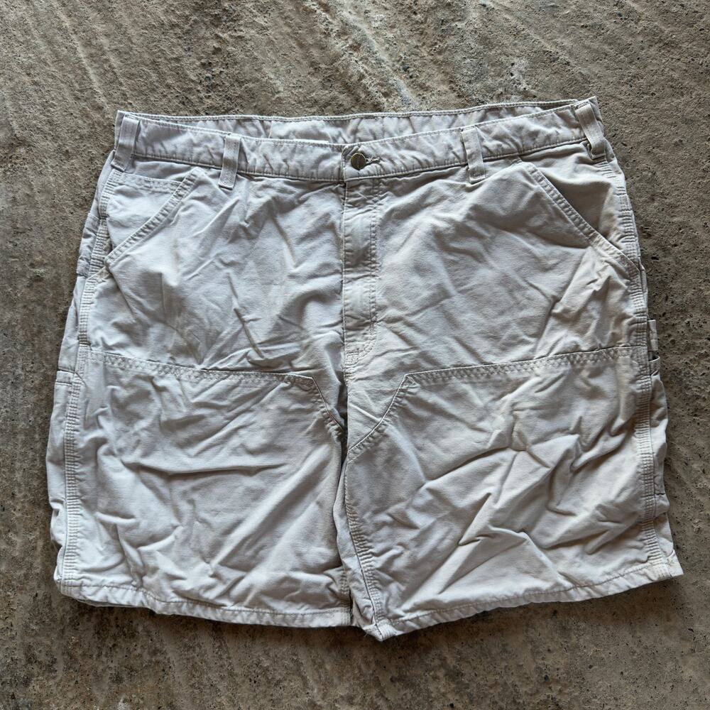 Vtg B201 Tan Carhartt Double Knee Carpenter Shorts Mens 40-42 Brown Leather Tab